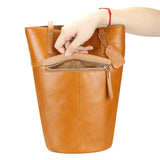 Royal Bagger Simple Shoulder Underarm Bags, Genuine Leather Versatile Casual Bucket Bag, Commuting Women's Handbag 1694