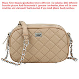 Royal Bagger Genuine Leather Chain Crossbody Bags, Diamond Pattern Camera Bag, Luxury Shoulder Purse for Women 1664