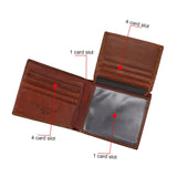 Royal Bagger RFID Blocking Short Wallets for Men Crazy Horse Leather Cowhide Card Holder Vintage Trifold Male Wallet Purse 1469